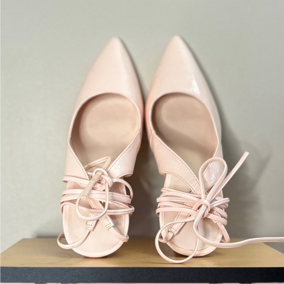 Call It Spring Blush Pink Patent Lace-Up 4” Triangle Block Heels – Size 7 EUC - Picture 13 of 15